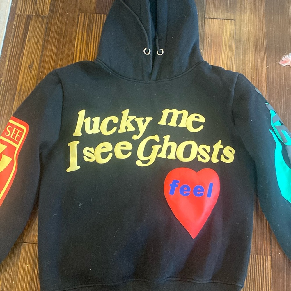 Kanye West hoodie “lucky me I see ghosts” hoodie in black size M